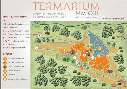 Mapa con los lugares de las distintas actividades de Termariu. Incluida la "Ruta de la Tapa"